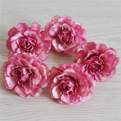 10 gab. 5cm mākslīgā zīda peonijas rožu zieda galviņa DIY ziedu sienas dāvanu kastītei scrapbooking kāzu mājas ballītes dekorēšanai