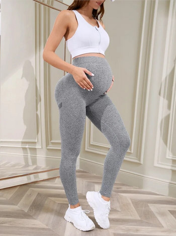 Бременни жени Bubble Butt Yoga Pant Premama Sport Gym Leggings Maternity High Waist Fitness Workout Pants Female Push Up Tights