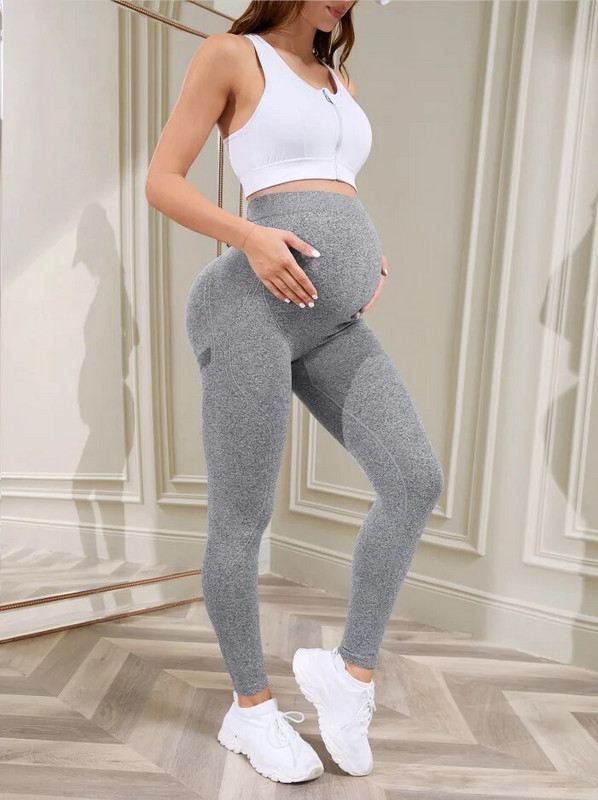 Pantaloni de yoga pentru femei însărcinate cu fund cu bule Premama, colanți de sport pentru gimnastică, pentru maternitate, cu talie înaltă, pantaloni de antrenament pentru fitness, colanți push up pentru femei