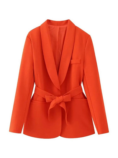 TRAF női divat övre rejtett gombos blézerkabáttal és magas derekú cipzárral, egyenes nadrág női, kétrészes szettek Mujer