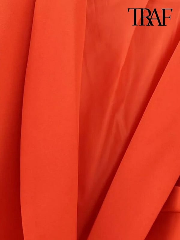 TRAF női divat övre rejtett gombos blézerkabáttal és magas derekú cipzárral, egyenes nadrág női, kétrészes szettek Mujer