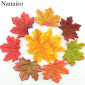 100 gab mākslīgā zīda kļavas lapas mājas kāzu ballīšu dekorēšanai.