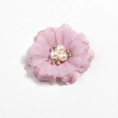 5 kom 6,5 cm biserna mrežasta gaza Umjetni šifonski cvjetni čipkasti obrub s apliciranom tkaninom Vjenčanica DIY cvijeće Mladenkina kosa