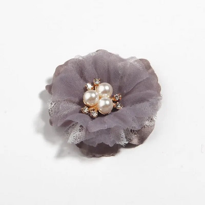 5 kom 6,5 cm biserna mrežasta gaza Umjetni šifonski cvjetni čipkasti obrub s apliciranom tkaninom Vjenčanica DIY cvijeće Mladenkina kosa