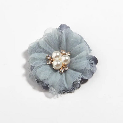 5 kom 6,5 cm biserna mrežasta gaza Umjetni šifonski cvjetni čipkasti obrub s apliciranom tkaninom Vjenčanica DIY cvijeće Mladenkina kosa