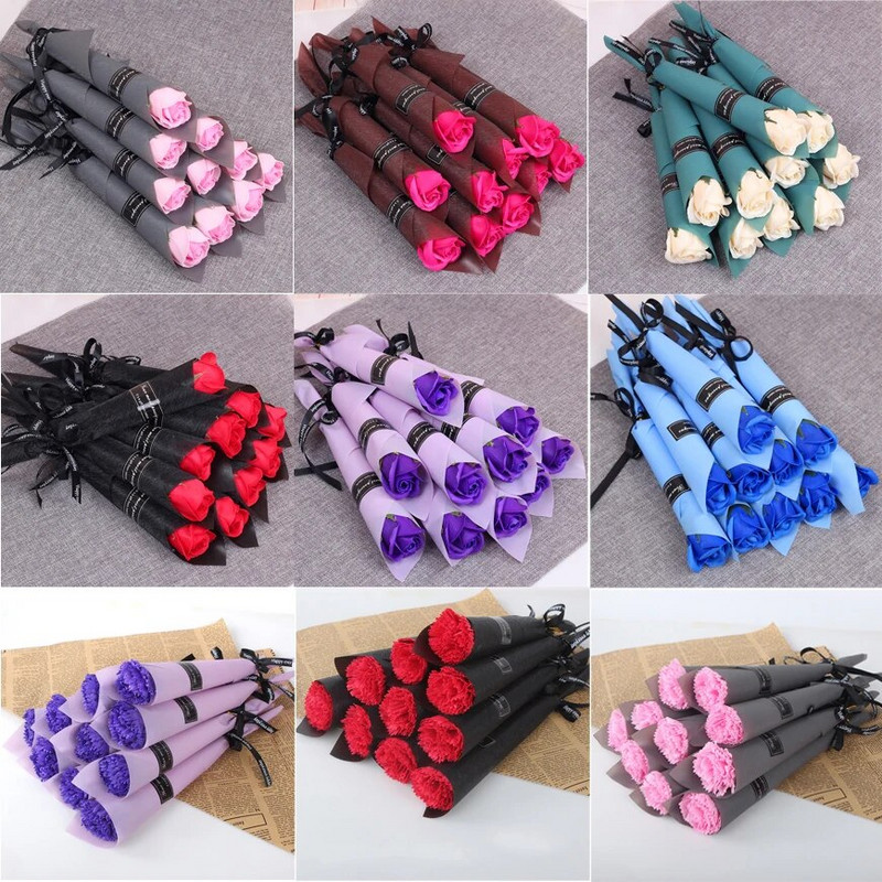 3/5/10/20Pcs Ανθοδέσμη με τριαντάφυλλο σαπουνιού Δώρο για την Ημέρα του Αγίου Βαλεντίνου για τον φίλο Γαμήλια ανθοδέσμη Διακοσμήσεις σπιτιού που κρατούν τεχνητά λουλούδια από τριαντάφυλλο