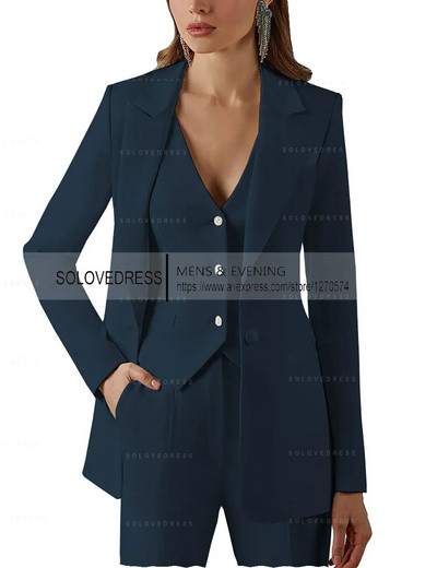 XS-5XL Ženski 3-dijelni set Elegantno odijelo za rođendansku zabavu Dugi kaput+prsluk+ravne hlače Temperamentna High Street luksuzna odijela sa jaknom