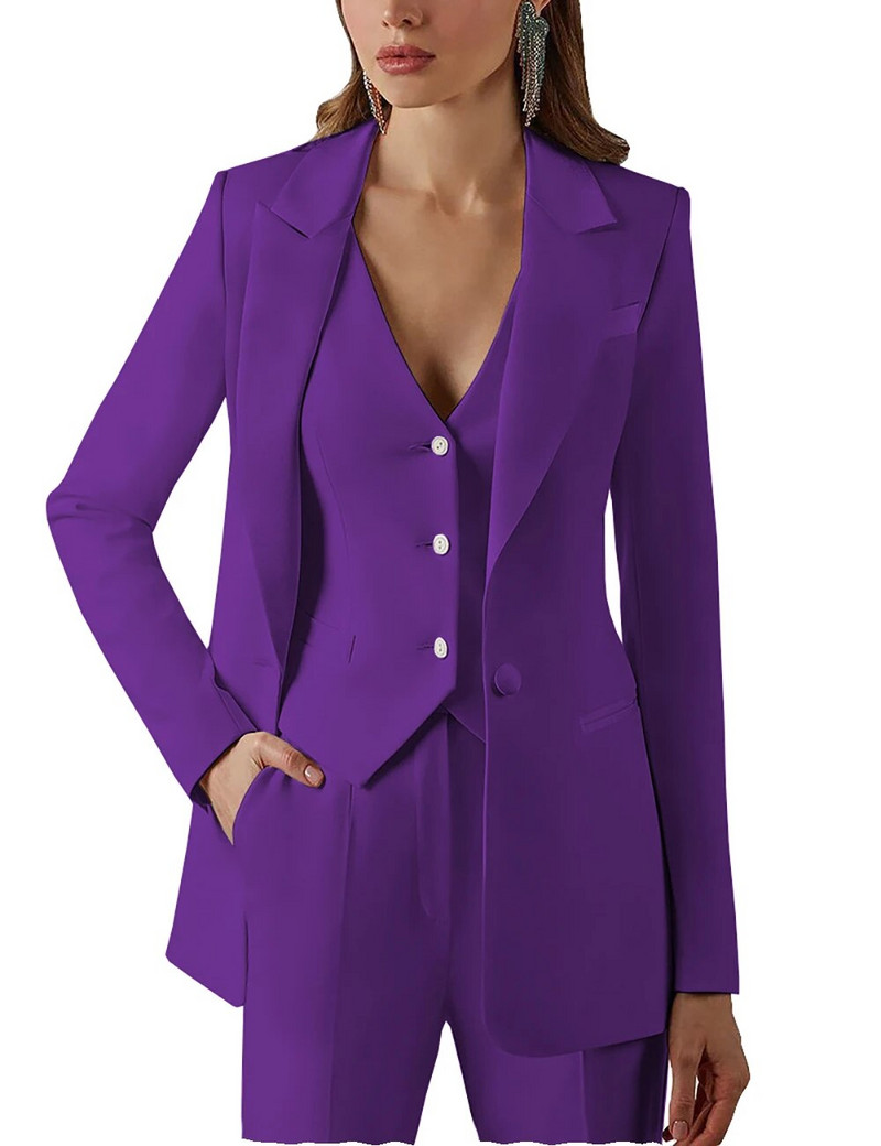 XS-5XL Ženski 3-dijelni set Elegantno odijelo za rođendansku zabavu Dugi kaput+prsluk+ravne hlače Temperamentna High Street luksuzna odijela sa jaknom