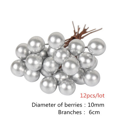 8/10/12/90/144 kom miješani umjetni cvijet trešnja prašnik svežanj bobica DIY božićna svadbena torta Poklon kutija Vijenci Dekor srebrna tema