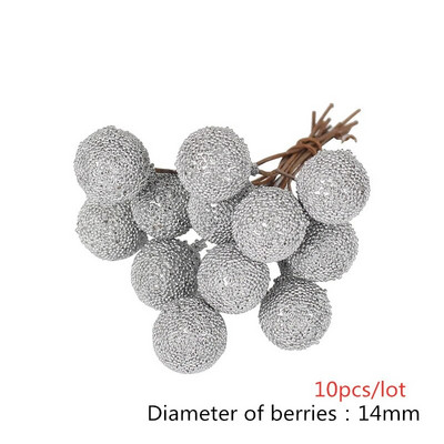 8/10/12/90/144 kom miješani umjetni cvijet trešnja prašnik svežanj bobica DIY božićna svadbena torta Poklon kutija Vijenci Dekor srebrna tema