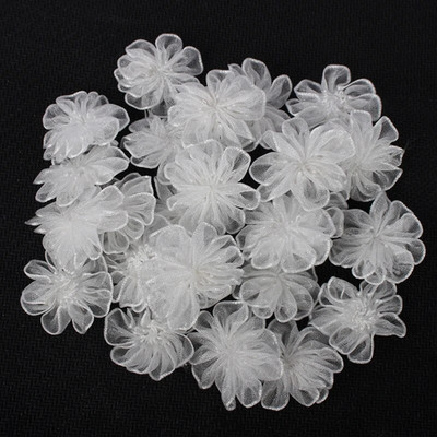 24 komada 22 mm šarene organze mašne za djevojčice od umjetnog cvijeća u obliku mašne za pokrivala za glavu Materijal za šivanje odjeće DIY B0905