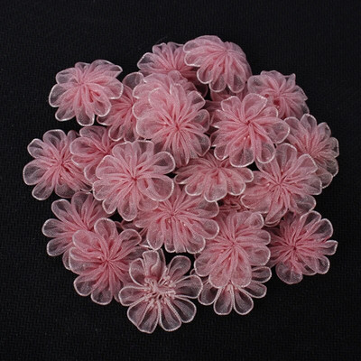 24 komada 22 mm šarene organze mašne za djevojčice od umjetnog cvijeća u obliku mašne za pokrivala za glavu Materijal za šivanje odjeće DIY B0905