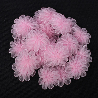 24 komada 22 mm šarene organze mašne za djevojčice od umjetnog cvijeća u obliku mašne za pokrivala za glavu Materijal za šivanje odjeće DIY B0905