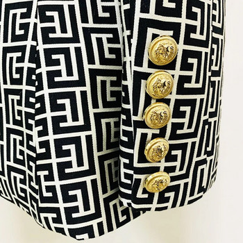 Παντελόνι Blazer Shrug καρό γεωμετρικό 2022 Νέο μοτίβο σχεδιαστή Jacquard ίσιο παντελόνι με ένα κουμπί, γυναικείο μπλέιζερ υψηλής ποιότητας