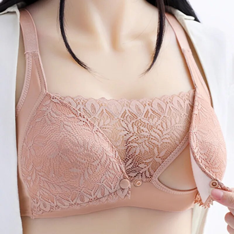 Čipkasti grudnjak za dojilje, seksi dojenje za trudnice, bez žica, podstavljen, sladak za žene, grudnjak za dojenje za trudnice i dojilje