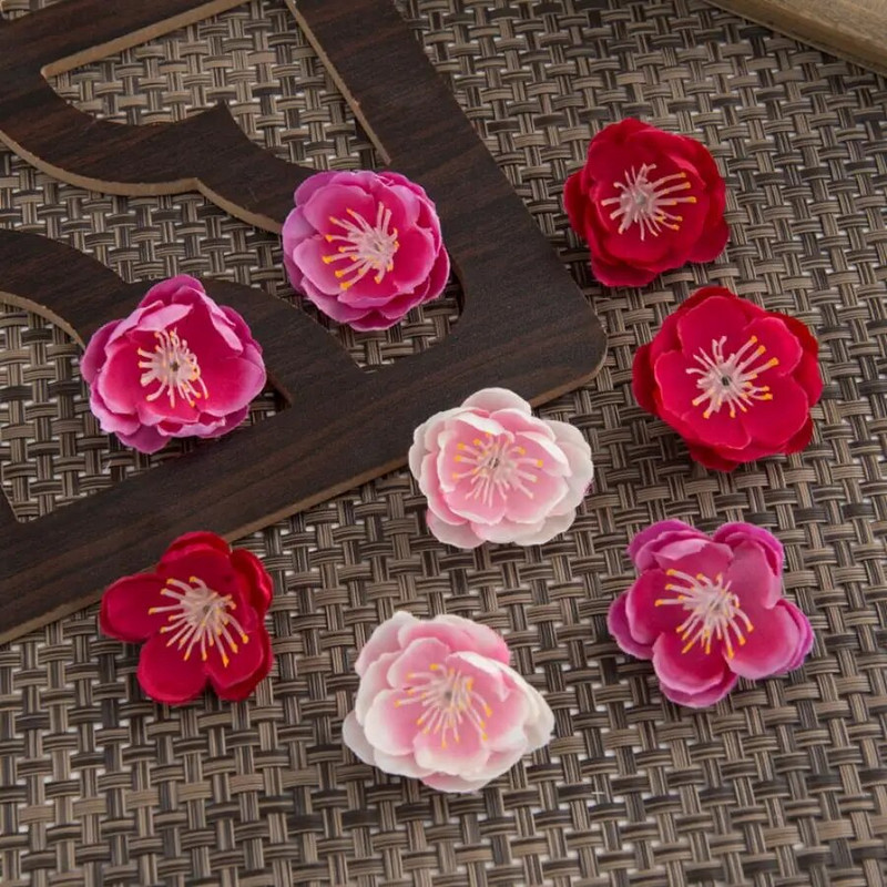 50kom svilenih trešnjinih cvjetova Ukrasni rukotvorini za vjenčanje Božićni vijenci Kućni dekor Diy Scrapbooking Kutija za darove Umjetno cvijeće