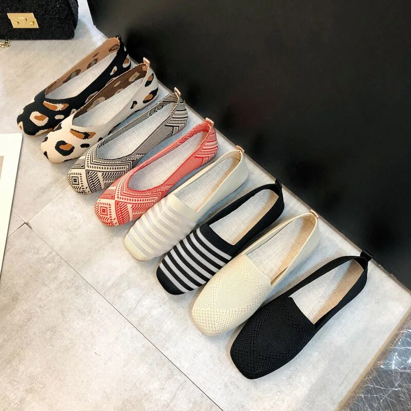 2023 m. pavasaris Nauji tinkliniai baleto buteliai, moteriški kvadratiniai pirštai, kasdieniai kvėpuojantys batai vairavimo batai sportiniai batai laivui, moteriški batai