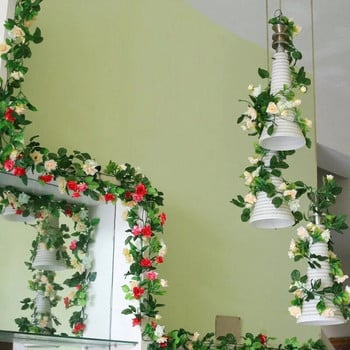 2,5 εκατ. τεχνητά λουλούδια παιωνία λουλούδι κλήμα για γαμήλιο σπίτι Χριστουγεννιάτικη διακόσμηση Αψίδα κήπου DIY Fake Flower Vine