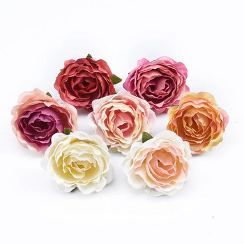 10τμχ 4cm Πολύχρωμος Στολισμός Γάμου Μεταξωτά τριαντάφυλλα Scrapbooking Διακόσμηση σπιτιού Τεχνητά φυτά Διακοσμητικά λουλούδια Στεφάνια Πομπόν
