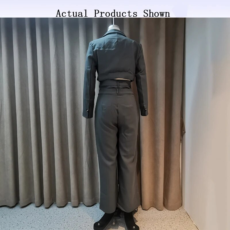 Wefads γυναικείο σακάκι κοστούμι φθινοπωρινής μόδας Casual μασίφ πέτο με μονό κουμπί με μακρυμάνικο μπλουζάκι φαρδύ διπλόμεσο παντελόνι Streetwear