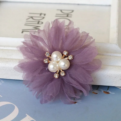 10 TK/partii 6,5 cm Pärlikeskus Käsitsi valmistatud DIY Kangas Lilled Juukseaksessuaarid Kleit Kingad Mütsid Kaunistus