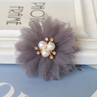 10 TK/partii 6,5 cm Pärlikeskus Käsitsi valmistatud DIY Kangas Lilled Juukseaksessuaarid Kleit Kingad Mütsid Kaunistus