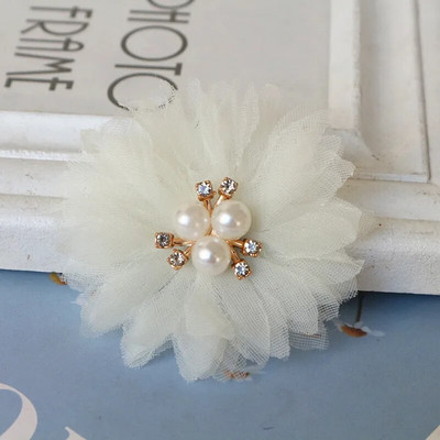 10 TK/partii 6,5 cm Pärlikeskus Käsitsi valmistatud DIY Kangas Lilled Juukseaksessuaarid Kleit Kingad Mütsid Kaunistus