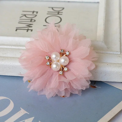 10 TK/partii 6,5 cm Pärlikeskus Käsitsi valmistatud DIY Kangas Lilled Juukseaksessuaarid Kleit Kingad Mütsid Kaunistus