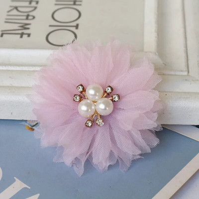 10 TK/partii 6,5 cm Pärlikeskus Käsitsi valmistatud DIY Kangas Lilled Juukseaksessuaarid Kleit Kingad Mütsid Kaunistus