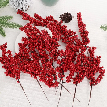 1/10 τεμ. Τεχνητά κόκκινα μούρα κλαδιά Χριστουγεννιάτικος αφρός Holly Berry Στελέχη DIY γιρλάντα Διακόσμηση Χριστουγεννιάτικου Δέντρου Πρωτοχρονιάτικο πάρτι