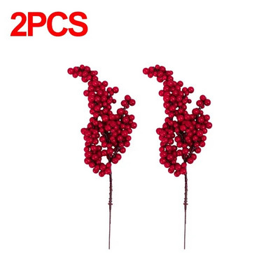 1/10 vnt Dirbtinės raudonos uogos šakelės Kalėdų putos Holly Berry stiebai "pasidaryk pats" girlianda Kalėdų eglutės dekoras Naujųjų metų vakarėlio dekoracijos