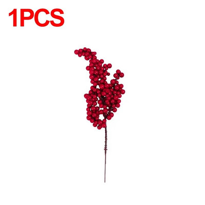 1/10 vnt Dirbtinės raudonos uogos šakelės Kalėdų putos Holly Berry stiebai "pasidaryk pats" girlianda Kalėdų eglutės dekoras Naujųjų metų vakarėlio dekoracijos