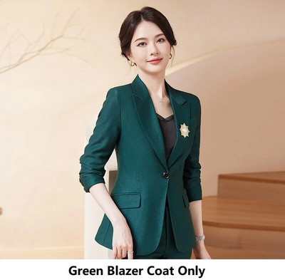 Υψηλής ποιότητας υφασμάτινο επίσημο γυναικείο επαγγελματικό κοστούμι Παντελόνι Blazers Feminino με παντελόνι και μπουφάν Παλτό Επαγγελματικά σετ παντελονιών