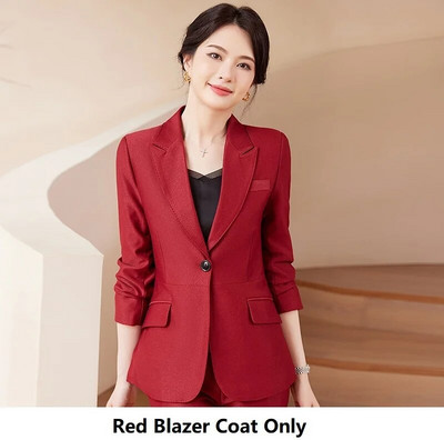 Υψηλής ποιότητας υφασμάτινο επίσημο γυναικείο επαγγελματικό κοστούμι Παντελόνι Blazers Feminino με παντελόνι και μπουφάν Παλτό Επαγγελματικά σετ παντελονιών