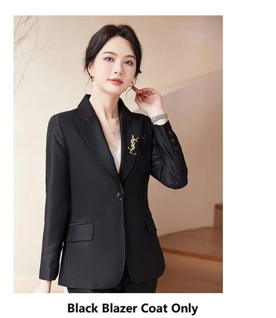 Υψηλής ποιότητας υφασμάτινο επίσημο γυναικείο επαγγελματικό κοστούμι Παντελόνι Blazers Feminino με παντελόνι και μπουφάν Παλτό Επαγγελματικά σετ παντελονιών