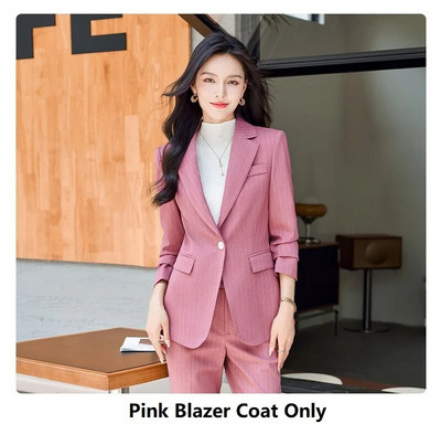 Visokokvalitetna tkanina Jesen Zima Svečana profesionalna poslovna odijela Feminino sakoi za žene s hlačama i jaknama Kompleti kaputa