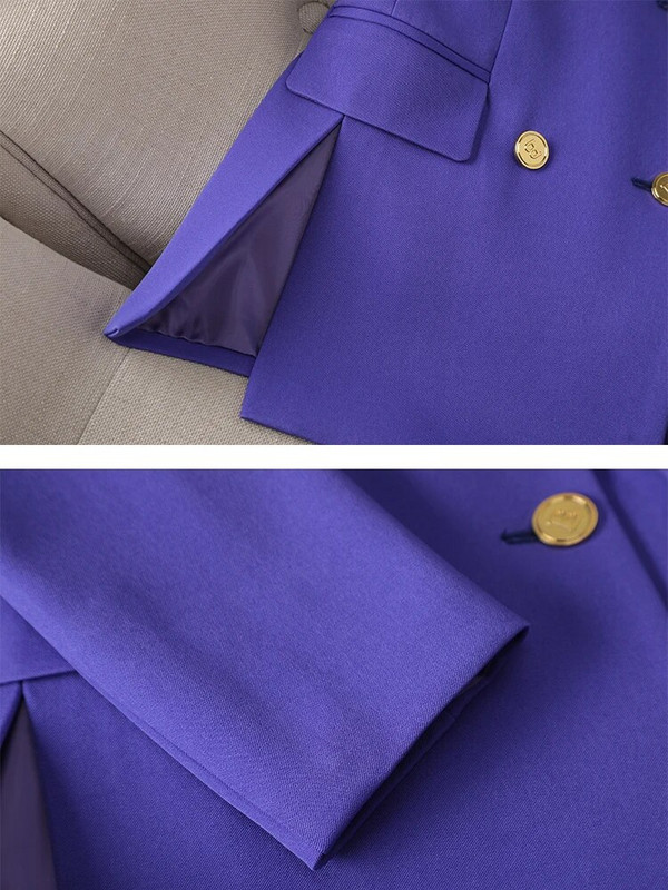 Ženska poslovna radna odjeća Odijelo s hlačama Ljubičasta, ružičasta, kaki, narančasta, boja kave, crna uredska ženska svečana gaćica i hlače, komplet od 2 dijela