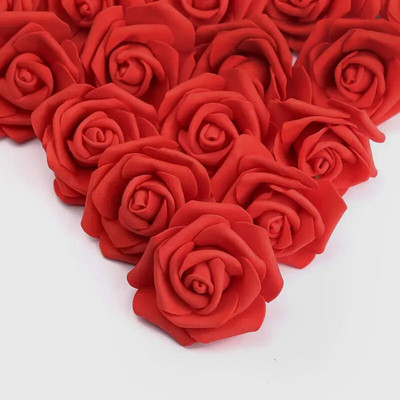 50/100 бр. 7 см изкуствени розови цветни глави Реално изглеждащи фалшиви рози от полиетиленова пяна за Направи си сам сватба, рожден ден Декорация на фалшиво цвете