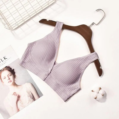 Dámska spodná bielizeň pre mamičky, tenká časť s prednou prackou, veľká podprsenka z čistej bavlny, priedušná športová podprsenka