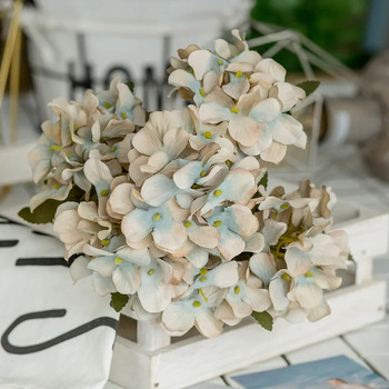 6 κεφάλια/μπουκέτο ορτανσία τεχνητά λουλούδια από μετάξι Νυφικό μπουκέτο χεριών ψεύτικα λουλούδια για διακόσμηση σπιτιού γάμου τεχνητά άνθη