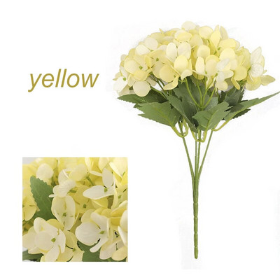 6 κεφάλια/μπουκέτο ορτανσία τεχνητά λουλούδια από μετάξι Νυφικό μπουκέτο χεριών ψεύτικα λουλούδια για διακόσμηση σπιτιού γάμου τεχνητά άνθη