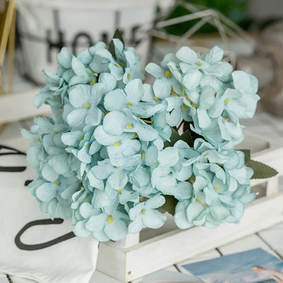 6 κεφάλια/μπουκέτο ορτανσία τεχνητά λουλούδια από μετάξι Νυφικό μπουκέτο χεριών ψεύτικα λουλούδια για διακόσμηση σπιτιού γάμου τεχνητά άνθη