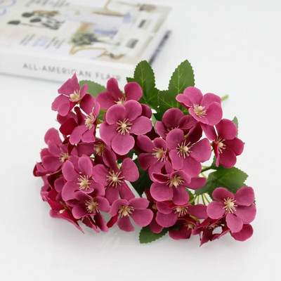 6 κεφάλια/μπουκέτο ορτανσία τεχνητά λουλούδια από μετάξι Νυφικό μπουκέτο χεριών ψεύτικα λουλούδια για διακόσμηση σπιτιού γάμου τεχνητά άνθη