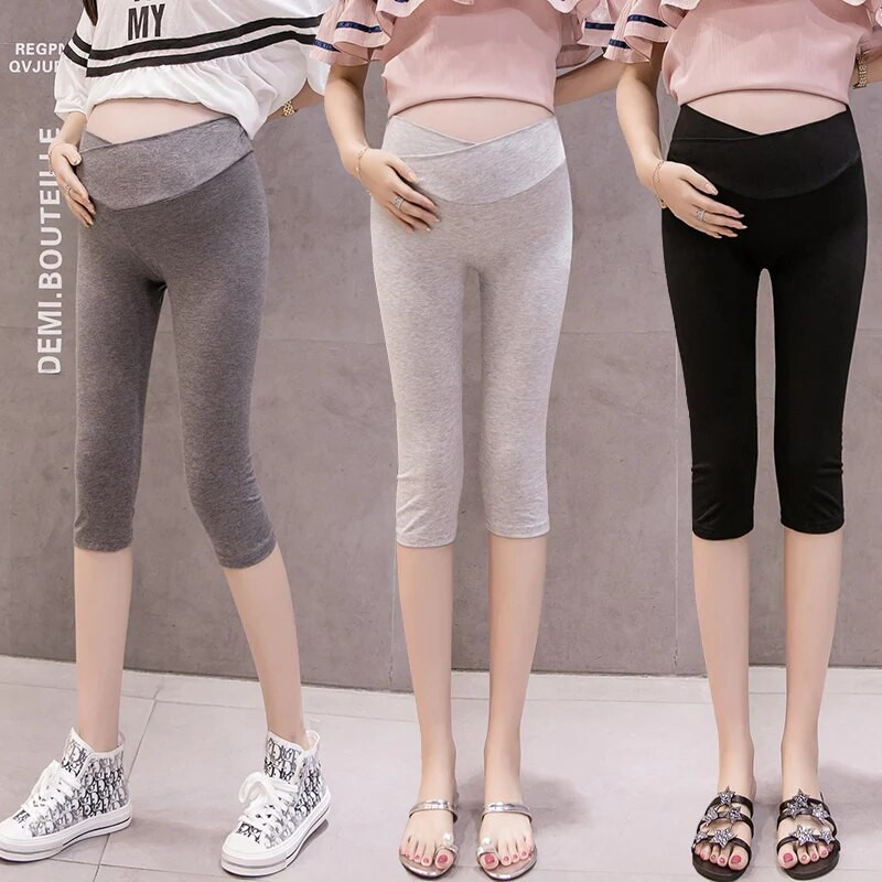 Jaunas Sieviešu Grūtnieču bikses Legingi Grūtnieču legingi Sieviešu melni Plānas Mīkstas Kokvilnas Bikses Mātei Augsts viduklis Apģērbi Mujer Bikses