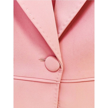 Heavy Made Lace Patchwork Υψηλής ποιότητας Κομψό μονό κουμπί Blazer Παντελόνι Flare Γυναικείο Σετ επαγγελματικό κοστούμι 2 τμχ