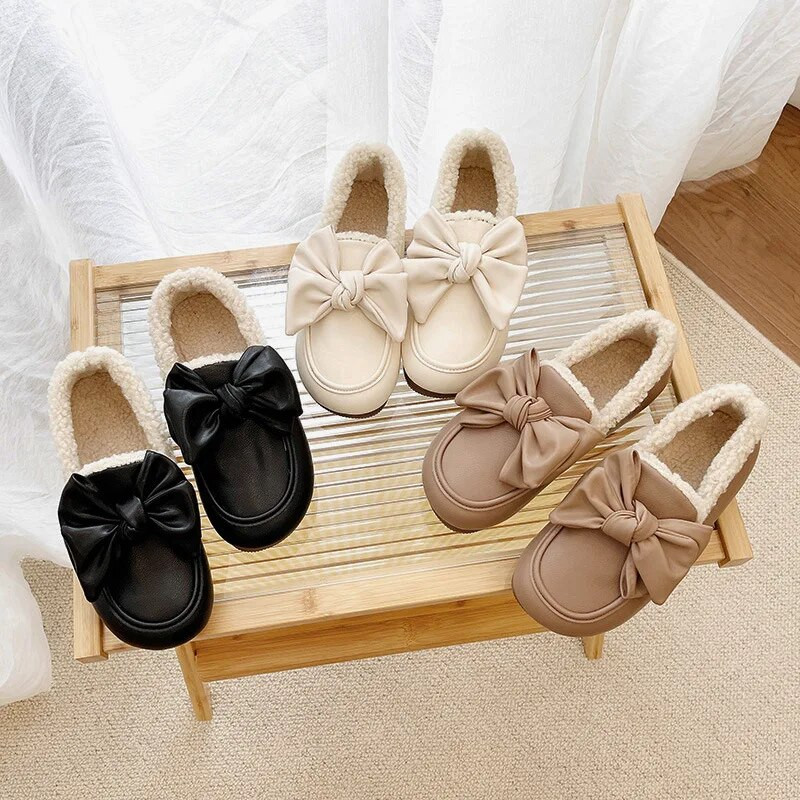 EOEODOIT lielizmēra sieviešu ziemas plīša apavi plakaniem papēžiem, uzvelkamām ādas ķepām, siltiem biezas kokvilnas ikdienas apaviem