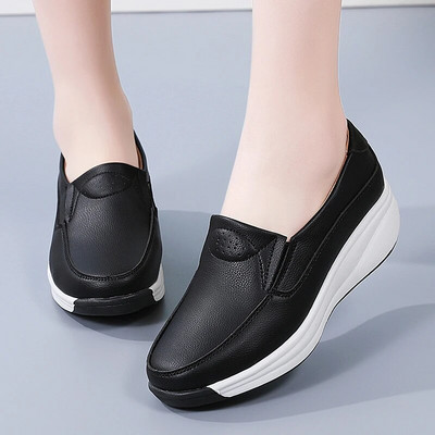 Γυναικεία Flats Άνετα Loafers Παπούτσια Γυναικεία Δερμάτινα Αθλητικά Παπούτσια Γυναικεία Μόδα Μαύρα Απαλά Παπούτσια Γυναικεία