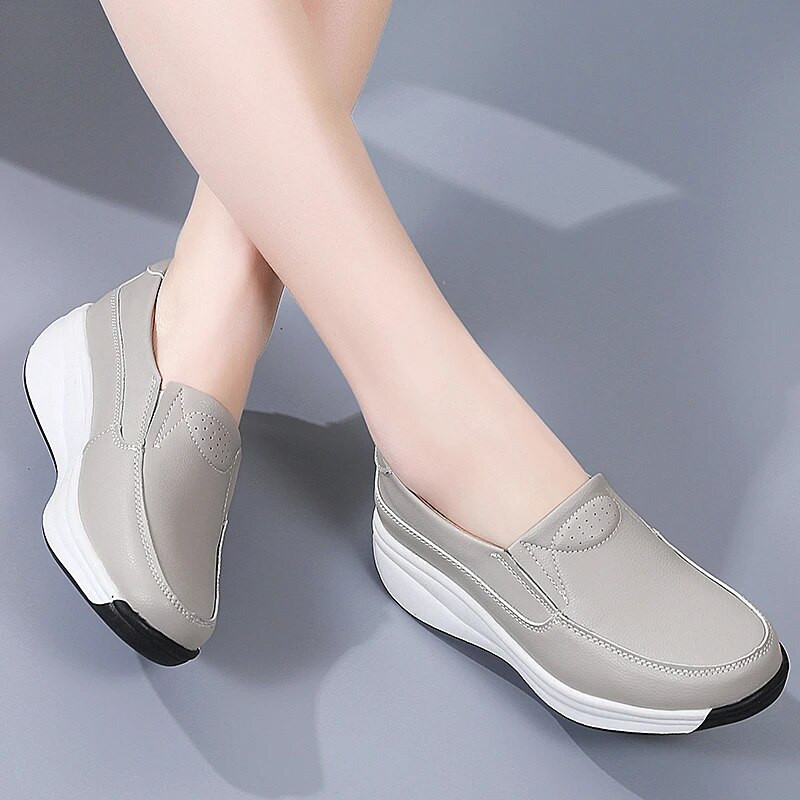 Γυναικεία Flats Άνετα Loafers Παπούτσια Γυναικεία Δερμάτινα Αθλητικά Παπούτσια Γυναικεία Μόδα Μαύρα Απαλά Παπούτσια Γυναικεία