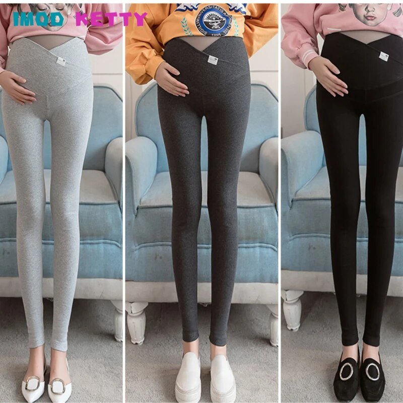 Žene Uske hlače preko struka Mommy Proljeće Jesen Odjeća visokog struka Trudnička prošireni dizajn Za trudničke Tajice Trudnice