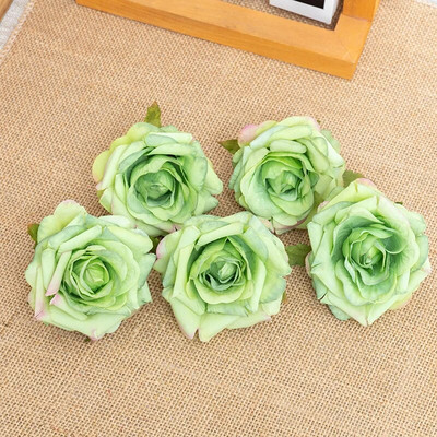 10 komada bijelog svilenog umjetnog cvijeća ruže, glave spomenara za kućno vjenčanje, rođendansku dekoraciju torte, lažni cvijet visoke kvalitete